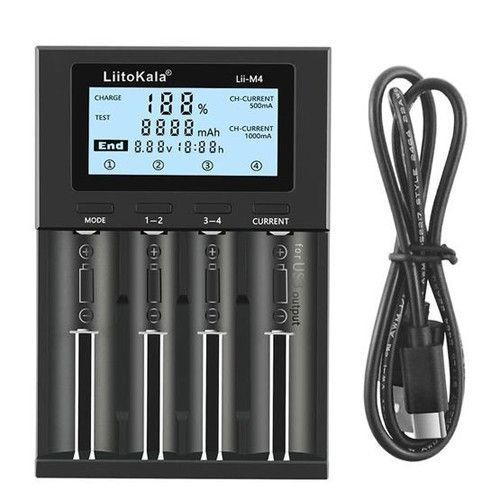 LiitoKala Lii-M4 интеллектуальное зарядное устройство для АА, ААА, 18650, 26650 Li-ion, Ni-MH/Ni-Cd 9183 фото