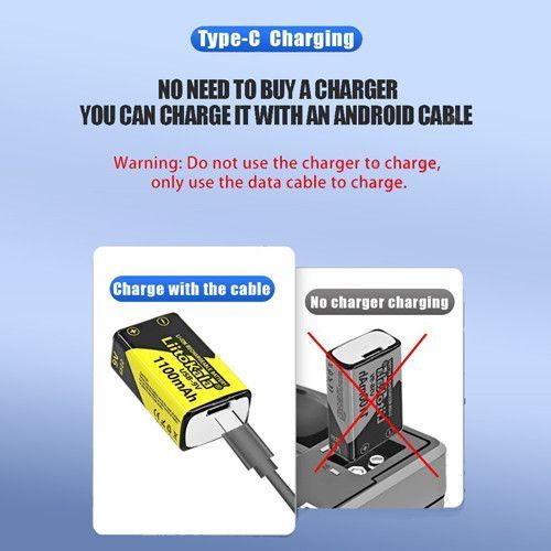 Акумулятор Крона, LiitoKala USB-9V, 1100mAh 10228 фото