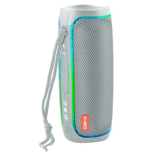 Bluetooth колонка TG288 з RGB підсвічуванням, FM-радіо та speakerphone, 10 Вт, Grey 8698 фото