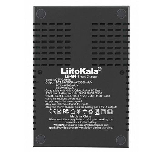 LiitoKala Lii-M4 интеллектуальное зарядное устройство для АА, ААА, 18650, 26650 Li-ion, Ni-MH/Ni-Cd 9183 фото