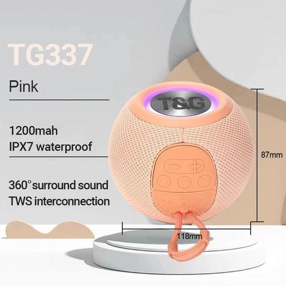 Bluetooth-колонка TG337 з RGB ПІДСВІТКОМ, speakerphone, радіо 10041 фото