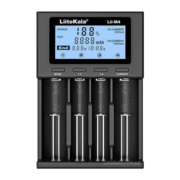 LiitoKala Lii-M4 интеллектуальное зарядное устройство для АА, ААА, 18650, 26650 Li-ion, Ni-MH/Ni-Cd 9183 фото