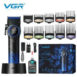 Машинка для стрижки VGR V-001 BLUE, 10 насадок, 9000 об/мин, 4600 mAh, LED дисплей и подсветка 11150 фото
