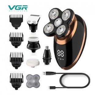 Чоловічий набір VGR V-316 5 в 1 для догляду за обличчям, електробритва Waterproof IPX5, триммер для носа, бороди 9860 фото