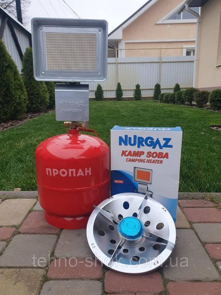 Комплект газовий кемпінговий балон Intertool 8 л пальник нагрівач NURGAZ NG-309 4222-1 фото
