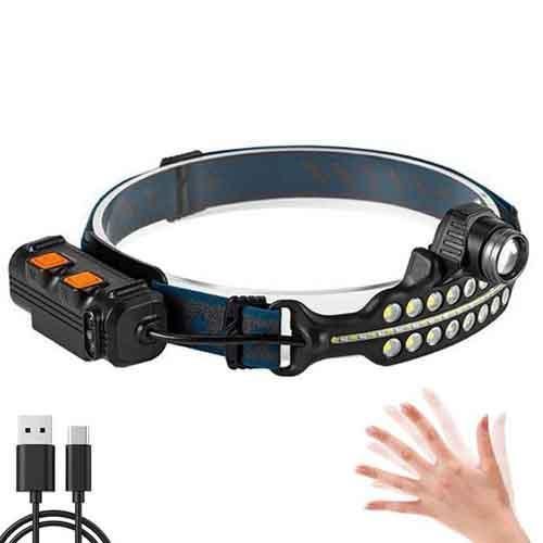 Фонарь налобный BL-W690-LTS+SMD (white+red), Motion Sensor, Li-Ion аккум., zoom, ЗУ Type-C 8983 фото