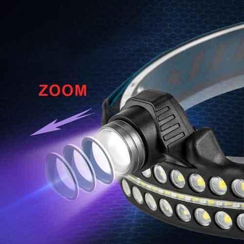 Фонарь налобный BL-W690-LTS+SMD (white+red), Motion Sensor, Li-Ion аккум., zoom, ЗУ Type-C 8983 фото