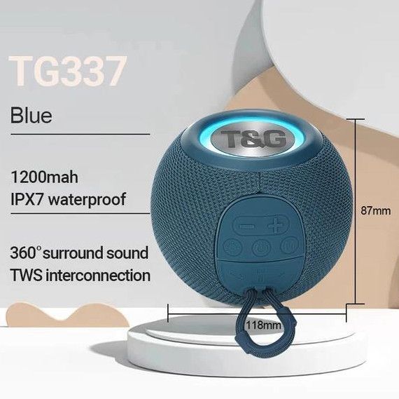 Bluetooth-колонка TG337 з RGB ПІДСВІТКОМ, speakerphone, радіо 10040 фото