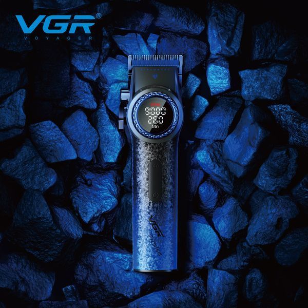 Машинка для стрижки VGR V-001 BLUE, 10 насадок, 9000 об/мин, 4600 mAh, LED дисплей и подсветка 11150 фото