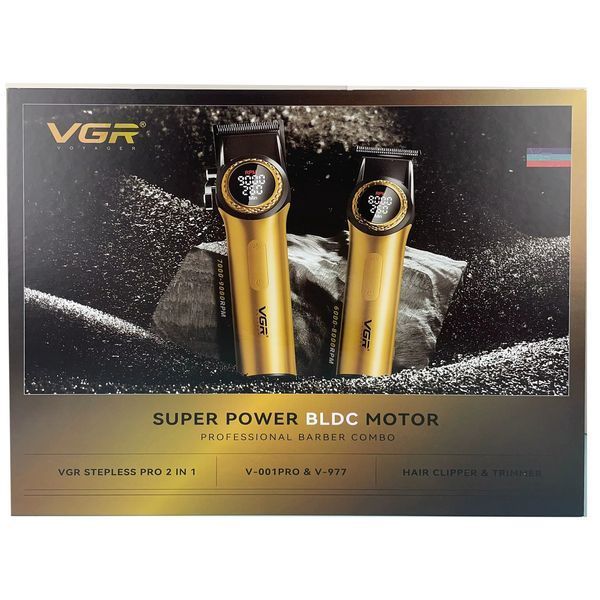 Профессиональный набор для стрижки VGR 2 в 1 V-001 & V-977 GOLD &mdash; машинка и триммер с LED дисплеем 11151 фото