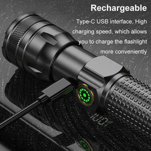 Фонарь 1136-WHITE LASER LED PM10-TG, Li-Ion, USB Type-C, лазер, zoom 10893 фото