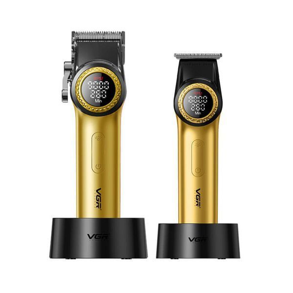 Профессиональный набор для стрижки VGR 2 в 1 V-001 & V-977 GOLD &mdash; машинка и триммер с LED дисплеем 11151 фото
