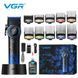 Машинка для стрижки VGR V-001 BLUE, 10 насадок, 9000 об/мин, 4600 mAh, LED дисплей и подсветка 11150 фото 1