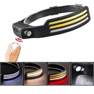 Фонарь налобный BL-W689-LM+3COB (white+yellow+red), Motion Sensor, Li-Ion аккум., ЗУ Type-C 8987 фото