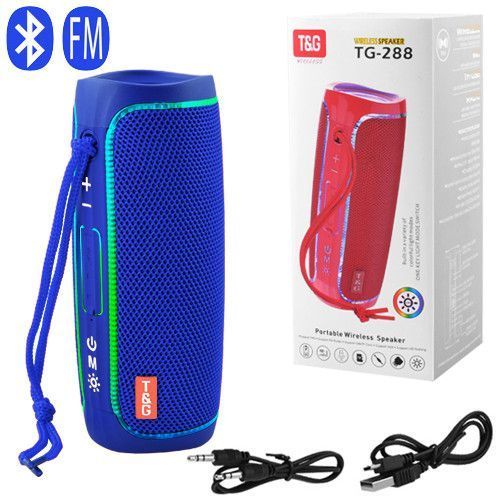 Bluetooth колонка TG288 з RGB підсвічуванням, FM-радіо та speakerphone, 10 Вт, Blue 8697 фото