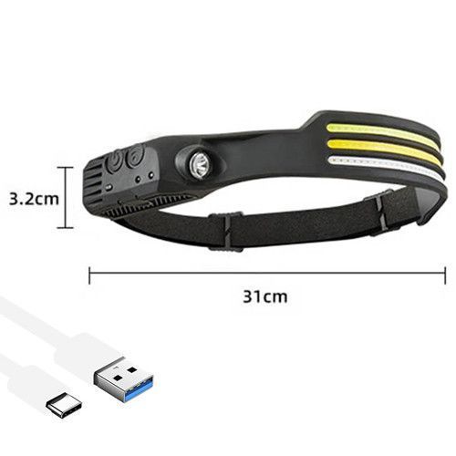 Ліхтар налобний BL-W689-LM+3COB (white+yellow+red), Motion Sensor, Li-Ion акум., ЗП Type-C 8987 фото