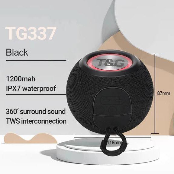 Bluetooth-колонка TG337 з RGB ПІДСВІТКОМ, speakerphone, радіо 10039 фото