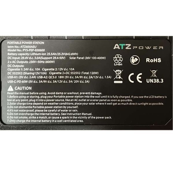 Зарядна станція ATZ Power 600W 642.6Wh Lithium-ion 10744 фото