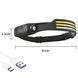 Ліхтар налобний BL-W689-LM+3COB (white+yellow+red), Motion Sensor, Li-Ion акум., ЗП Type-C 8987 фото 5