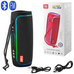 Bluetooth колонка TG288 с RGB подсветкой, FM-радио и speakerphone, 10 Вт, Black 8696 фото