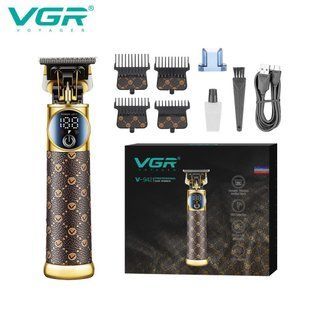 Триммер VGR V-942 BROWN, аккумуляторный, 4 насадки, LED дисплей, для бороды и стрижки волос 9104 фото