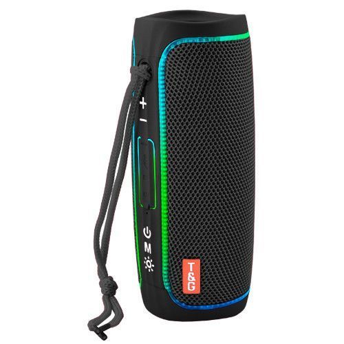 Bluetooth колонка TG288 з RGB підсвічуванням, FM-радіо та speakerphone, 10 Вт, Black 8696 фото