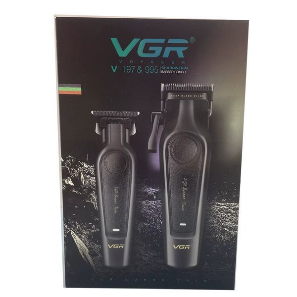 Комплект VGR 2 в 1 V-197&995, машинка для стрижки та триммер, LED дисплей 11318 фото