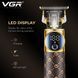 Тример VGR V-942 BROWN, акумуляторний, 4 насадки, LED дисплей, для бороди та стрижки волосся 9104 фото 9