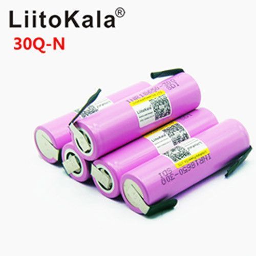 Аккумулятор 18650, LiitoKala 30Q-N, 3000mAh, с контактами под пайку 9186 фото