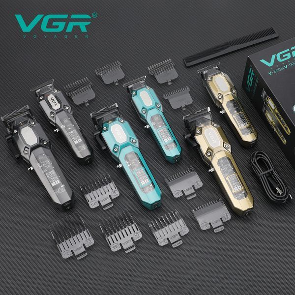 Набор VGR 2 в 1 V-600&900 GOLD &mdash; машинка и триммер с LED дисплеем и 10 насадками 9340 фото