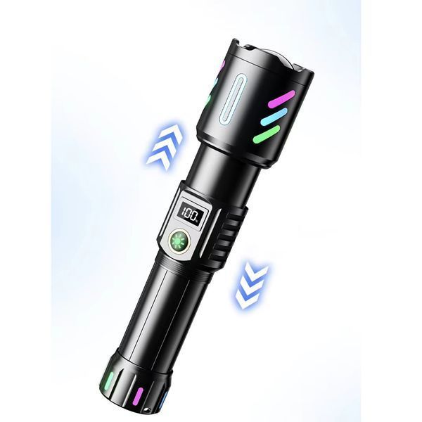 Фонарь лазерный дальнобойный 1143, White Laser LED, 18650, power bank, Type-C, zoom 10782 фото