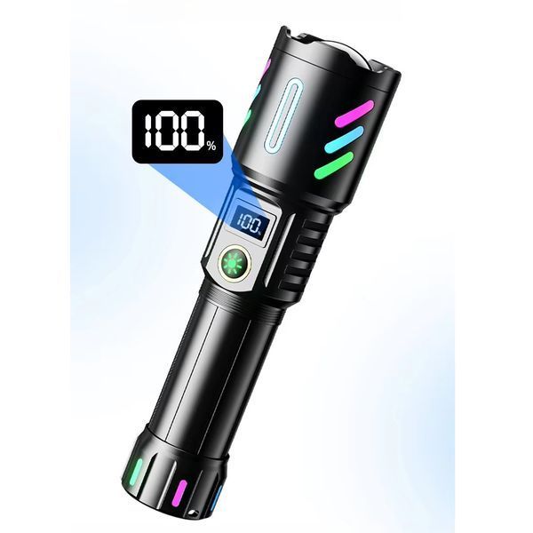 Фонарь лазерный дальнобойный 1143, White Laser LED, 18650, power bank, Type-C, zoom 10782 фото