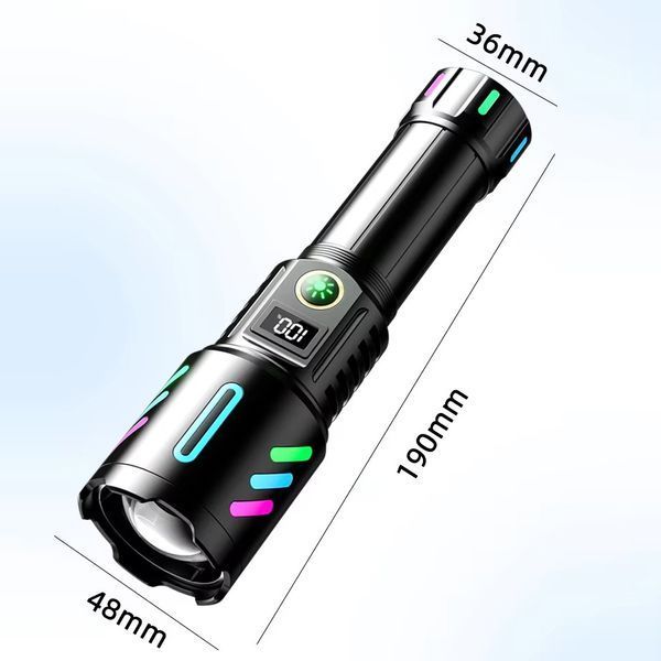 Фонарь лазерный дальнобойный 1143, White Laser LED, 18650, power bank, Type-C, zoom 10782 фото