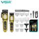 Набор VGR 2 в 1 V-600&900 GOLD &mdash; машинка и триммер с LED дисплеем и 10 насадками 9340 фото 1
