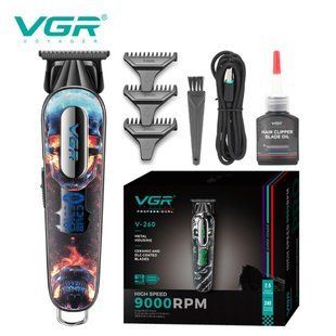 Тример VGR V-260 RED, 3 насадки, 2000 mAh, 9000 RPM, LED дисплей, акумуляторний 11162 фото
