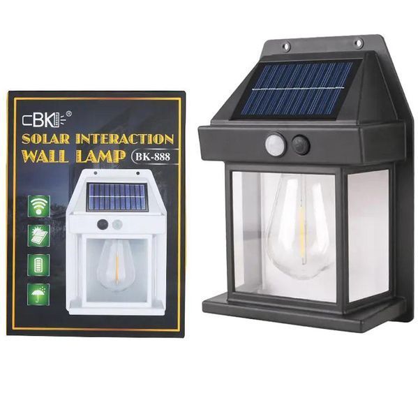 Фонарь уличный кемпинговый 888-30W вольфрамовая лампа, Motion Sensor, 1x14500, солнечная панель, ЗУ Type-C 9364 фото