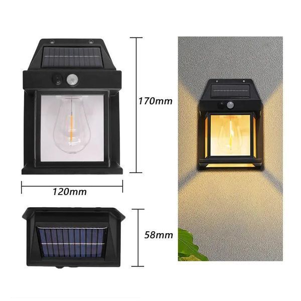 Фонарь уличный кемпинговый 888-30W вольфрамовая лампа, Motion Sensor, 1x14500, солнечная панель, ЗУ Type-C 9364 фото