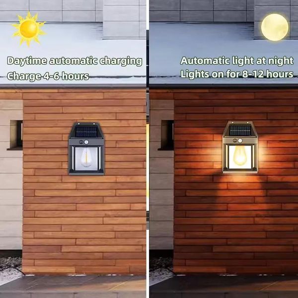 Фонарь уличный кемпинговый 888-30W вольфрамовая лампа, Motion Sensor, 1x14500, солнечная панель, ЗУ Type-C 9364 фото