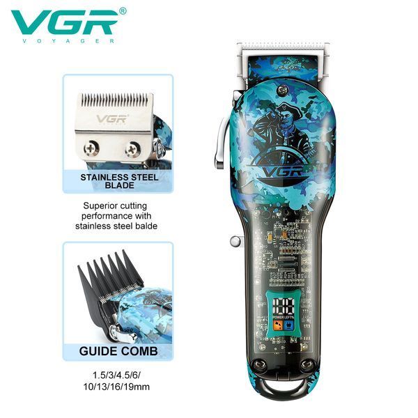 Машинка для стрижки, триммер и шейвер 3 в 1 VGR V-645 с LED дисплеем 9035 фото