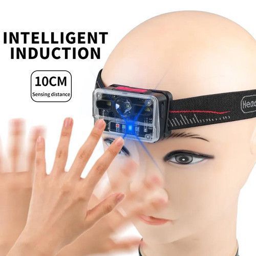 Ліхтар налобний M-006-XPG+8SMD+4SMD(white+red+ green+blue+UV), Motion Sensor 9905 фото
