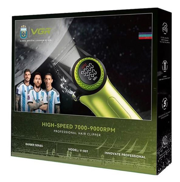 Акумуляторна машинка для стрижки VGR V-001 GREEN, 10 насадок, 9000 RPM, 4600 mAh, LED дисплей та підсвічування 11542 фото