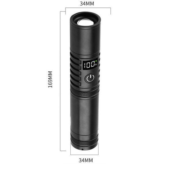 Фонарь S2304 White Laser LED, аккумулятор/AAA, Power Bank, Type-C, Zoom 9112 фото