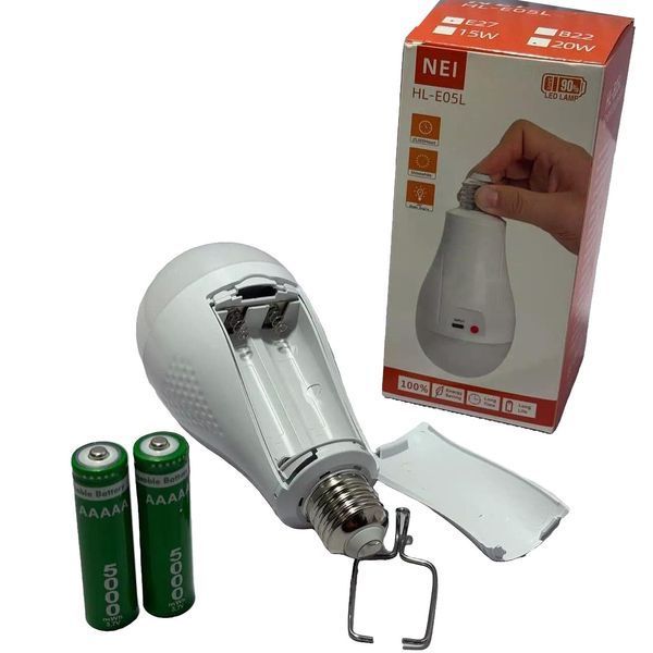 Светодиодная LED лампа с аккумулятором E05L, 2x18650, крюк, ЗУ Type-C 10886 фото