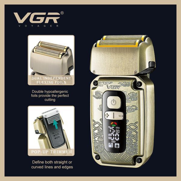 VGR V-642: Триммер, шейвер и машинка для стрижки 3 в 1, беспроводной, LED дисплей 9034 фото