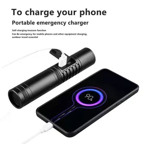Фонарь S2304 White Laser LED, аккумулятор/AAA, Power Bank, Type-C, Zoom 9112 фото