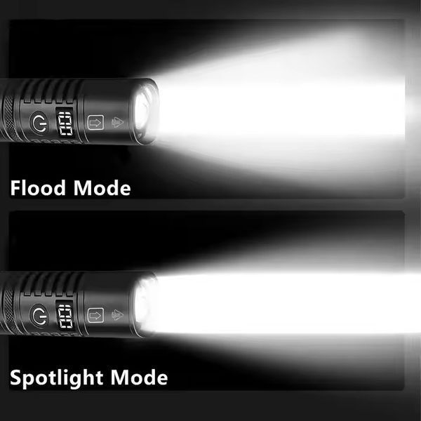 Фонарь S2304 White Laser LED, аккумулятор/AAA, Power Bank, Type-C, Zoom 9112 фото