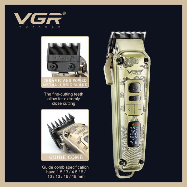 VGR V-642: Триммер, шейвер и машинка для стрижки 3 в 1, беспроводной, LED дисплей 9034 фото