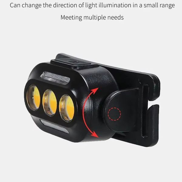 Налобный фонарь YD02-COB (white+red+blue), аккумуляторный, USB Type-C, с Li-Ion батареей 10807 фото