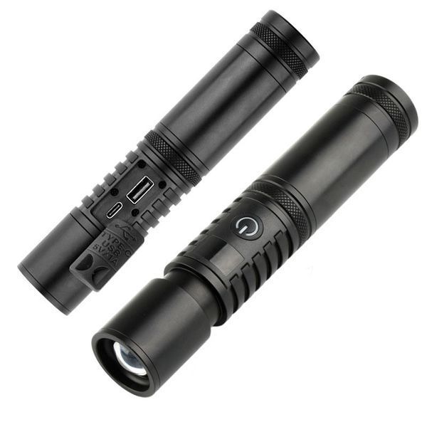 Фонарь S2304 White Laser LED, аккумулятор/AAA, Power Bank, Type-C, Zoom 9112 фото