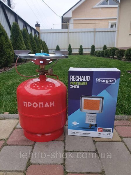 Комплект газовый кемпинговый баллон Intertool 8л горелка обогреватель ORGAZ SOBA SB-600 5227-1 фото